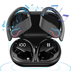 Bluetooth 5.3 Wireless Earbuds Sports Headphones with Earhooks Built-in Mic Earphones Waterproof Headphones Ear Buds for Sports