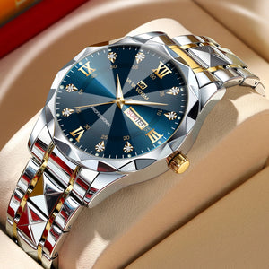 Hot Trend Vault Va Va Voom men's diamond luxury watch, 41mm, night glow, double calendar, quartz movement, business accessory.