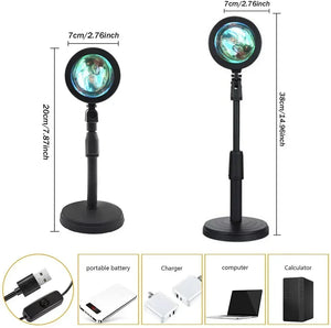 LED Sunset Lamp Nightlights USB Projector Birthday Party Decoration Mood Lights For Bedroom Living Room Wall Photography