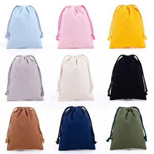 Reusable cotton produce bags with drawstring by Hot Trend Vault, eco-friendly storage for fruits and vegetables in the kitchen.