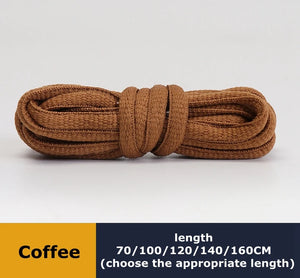 Round polyester sport shoelaces for men and women, durable outdoor laces from Hot Trend Vault, shown in a close-up image.