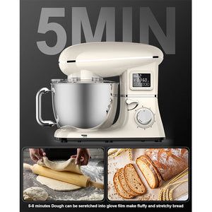 Hot Trend Vault Balashov 1500W stand mixer with automatic timing, featuring a sleek design for home bakers.