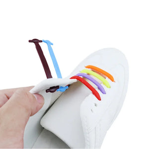 Hot Trend Vault silicone shoelaces lazy lacing kit with 16 pieces for sneakers, easy no-tie fit, shown in the image.