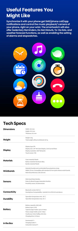 Zeblaze Btalk 3 Plus Smart Watch by Hot Trend Vault with voice calling feature, displayed on a wrist with a sleek screen interface.