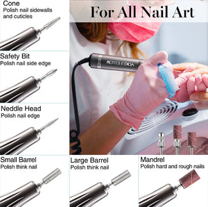 Nail Drill Machine 35000 RPM Rechargeable Nail Gel Polisher for Manicure Machine Electric Nail Drill With Full LCD Display