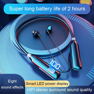 Hot Trend Vault DigRepair BT100 Bluetooth neckband earphones with magnetic design, waterproof IPX3, ideal for sports and active use.