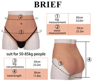 Drag queen silicone hip enhancer panties by Hot Trend Vault, designed for crossdressers and cosplay with a lifted, curvy buttock appearance.