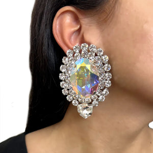 StoneFans Geometric AB Color bridesmaid jewelry set featuring necklace, earrings, and bracelet with vibrant, colorful stones.