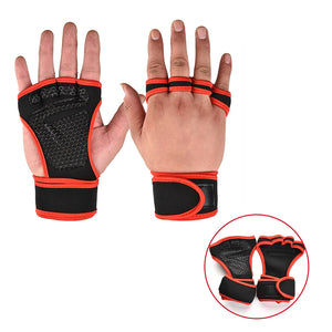Half Finger Weight Training Gloves for Men Women Fitness Sports Wrist Palm Protector Gloves Anti-slip Gym Cycling Gloves Black