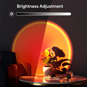 Hot Trend Vault Sunset Lamp with remote, RGB LED light featuring 16 colors for vibrant photography and ambient lighting.