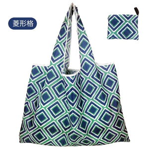 Reusable foldable shopping bag by Hot Trend Vault, large eco-friendly tote with durable, washable design for women.