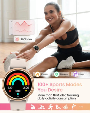 Hot Trend Vault Anyloop smartwatch for women with 1.27-inch display, fitness tracking, call notifications for iPhone and Android.