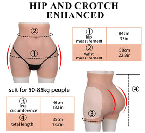 Silicone hip enhancer panties for drag queens and crossdressers, featuring a lift and shaping design for a curvier silhouette.