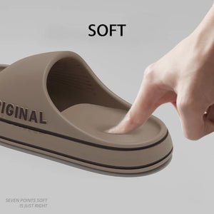 Hot Trend Vault women letter slippers with anti-slip thick soles, beach slides, indoor casual sandals in a stylish design.