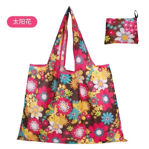 Reusable foldable shopping bag for women by Hot Trend Vault, large eco-friendly tote with washable, heavy-duty design.