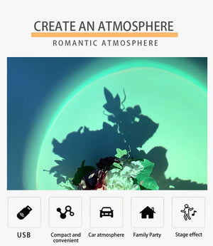 LED Sunset Lamp Nightlights USB Projector Birthday Party Decoration Mood Lights For Bedroom Living Room Wall Photography