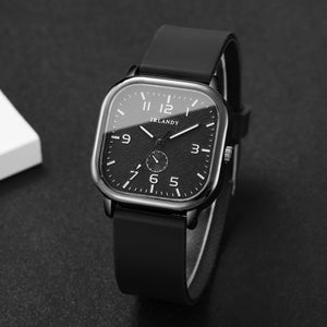 Unisex square silicone strap quartz wristwatch by Hot Trend Vault with casual style and sleek design.