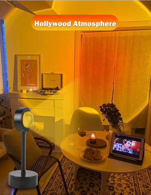 Hot Trend Vault USB Sunset Light Rainbow Projection Lamp projecting colorful rainbow images for bedroom decor and selfies.