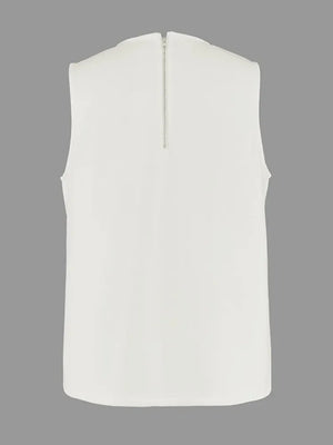 White Sleeveless Tops for Women Pockets Vest Tops 2025 New Fashion Round-Neck A-Line Loose Casual Summer T-shirts