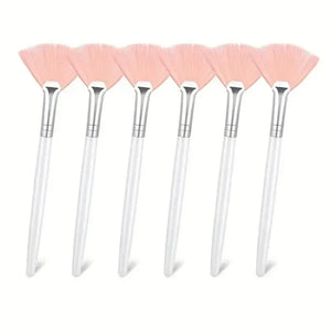 3/6/12pcs Practical Facial Brushes Fan Shape Brush Flat Head Face Mask Applicator Soft Portable Mask Brushes Cosmetic Tools