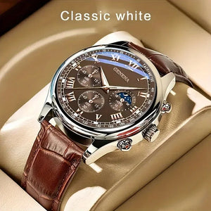 Hot Trend Vault men's leather strap watch with quartz analog movement, ideal for business and formal accessories.
