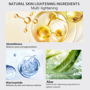 Hot Trend Vault AILKE whitening skin care set for all skin types with dark spots, featuring bottles and skincare products on a white background.