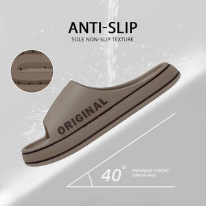Hot Trend Vault women letter slippers with thick soles, anti-slip beach slides, casual indoor sandals in a vibrant design