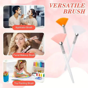 3/6/12pcs Practical Facial Brushes Fan Shape Brush Flat Head Face Mask Applicator Soft Portable Mask Brushes Cosmetic Tools