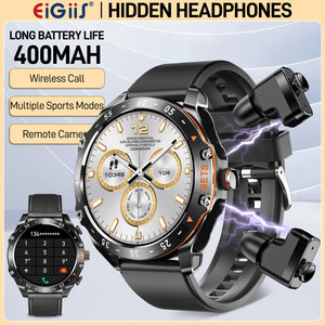 LaNikar New Smart Watches for Men with Earbuds Inside with 100+ Sport Modes and Sport Records Waterproof with iPhone and Android