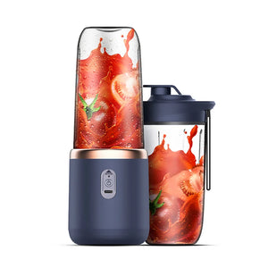 Hot Trend Vault Flaremore portable electric juicer cup with two 400ml travel cups, USB rechargeable, automatic pulp ejection for travelers.