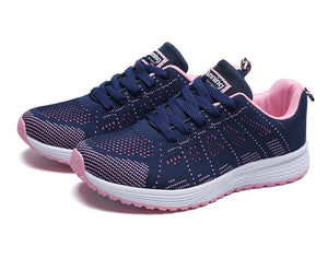 Women Casual Shoes Fashion Breathable Walking Mesh FlatShoesSneakers White Female Footwear