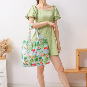 Large reusable shopping tote bag by Hot Trend Vault, washable and eco-friendly cloth bag with foldable, heavy-duty design for women.
