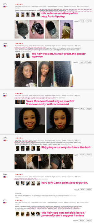 Yarra Brazilian kinky curly Remy headband wig for women, showing the textured curly hair and headband detail.