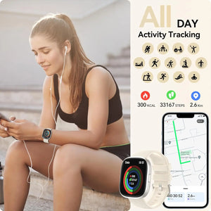 Smart Watches for Men Women Sleep Tracking, 46mm 1.3oz Step Calorie Counter Fitness Watch Activity Trackers Pedometer forAndro