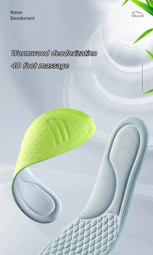 Sports Deodorant Insoles for Shoes Soft Comfortable Running Breathable Shock Absorption Insole for Feet Men Women Shoe Sole Pads