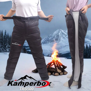 Lightweight Hot Trend Vault down winter hiking pants for men and women, insulated and warm for outdoor cold weather activities.