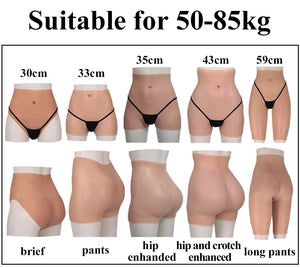 Silicone hip enhancer panties by Hot Trend Vault designed for drag queens and crossdressers, featuring a lift and contour for cosplay.