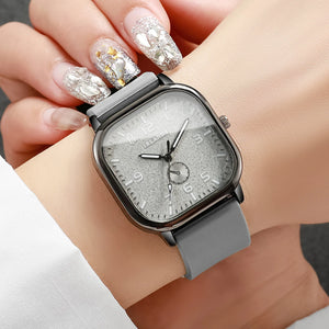 Unisex square watch with silicone strap and quartz movement, casual style by Hot Trend Vault.