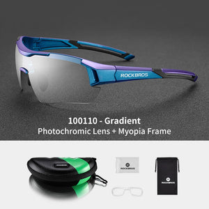 ROCKBROS Cycling Photochromic Glasses UV400 Protection Sunglasses Lightweight Bicycle Glasses Men Women Outdoor Sports Glasses
