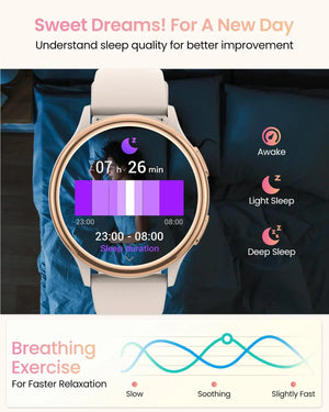 Hot Trend Vault Anyloop smartwatch for women with 1.27-inch display, fitness tracker, call notifications, compatible with iPhone and Android