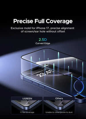 UGREEN 2PCS Automatic Dust-free Screen Protector For iPhone 17 Pro Max Tempered Glass For iPhone 17 16 Pro 17Pro Air Phone Film