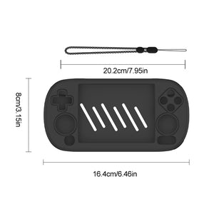 Shunmaii ANBERNIC RG40XX H silicone case with HD tempered glass screen protector and lanyard for gamers, anti-slip design