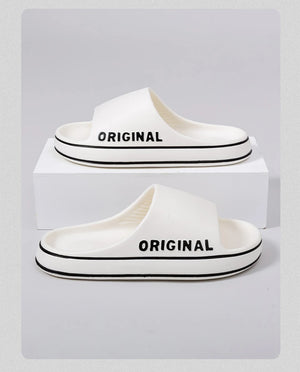 Hot Trend Vault women's letter slippers with thick soles, anti-slip beach slides, casual indoor and outdoor sandals.