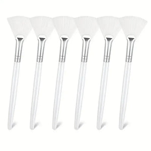 3/6/12pcs Practical Facial Brushes Fan Shape Brush Flat Head Face Mask Applicator Soft Portable Mask Brushes Cosmetic Tools