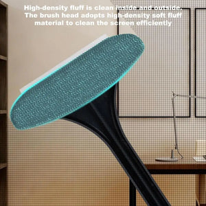 Hot Trend Vault 2-in-1 window screen cleaning squeegee brush for homeowners, with a handle and cleaning blade for easy window maintenance.