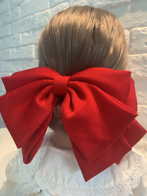 Large satin bow hairpin for women with a retro style, featuring a classic design and a secure clip from Hot Trend Vault.