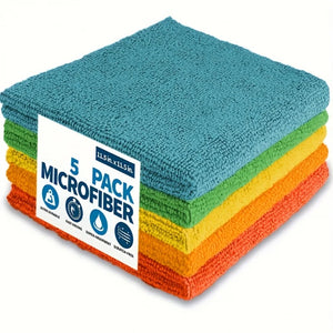Microfiber Cleaning Cloths - Polyester, multi-surface streak-free. For outdoor, bathroom, kitchen, patio. Super absorbent, versa