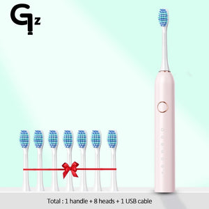 Hot Trend Vault GeZhou Sonic Electric Toothbrush for adults with 6 modes, timer, USB rechargeable, includes replacement heads.