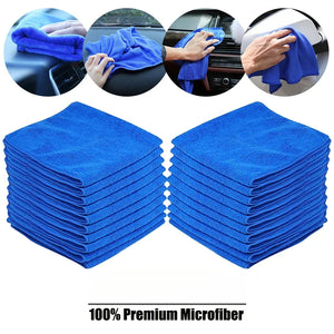 Hot Trend Vault microfiber cleaning cloths, lint-free and streak-free for home use, shown folded on a clean surface.