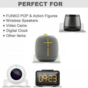 Wall Shelf Speaker Stand, Acrylic Wall Mount Display Shelf For Blue-tooth Speaker, Charging Rack Webcam, Cell Phones, Toy